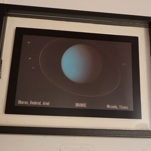 Uranus 3D card with frame, wall decoration 6.5" T x 8.5"L